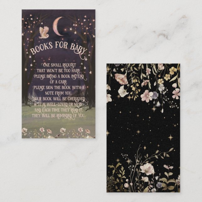 Enchanted Woodland Moonlight Books for Baby Business Card (Front/Back)