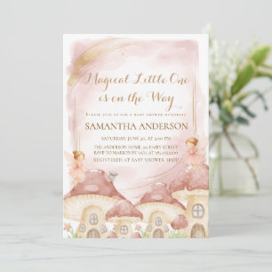 Enchanted Woodland Mushroom Baby Shower Invitation