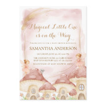 Enchanted Woodland Mushroom Baby Shower Invitation