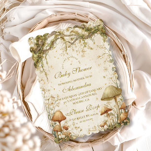 Enchanted Woodland Mushroom Baby Shower Invitation