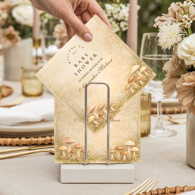 Enchanted Woodland Mushroom Baby Shower Napkin (Creator Uploaded)