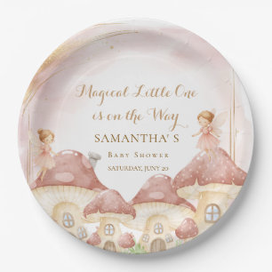 Enchanted Woodland Mushroom Baby Shower Paper Plate