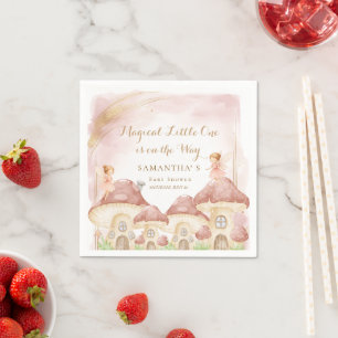 Enchanted Woodland Mushroom Baby Shower Party Napkin