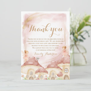 Enchanted Woodland Mushroom Baby Shower Thank You Card