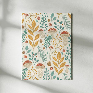 Enchanted Woodland Mushroom & Botanical Harmony Poster