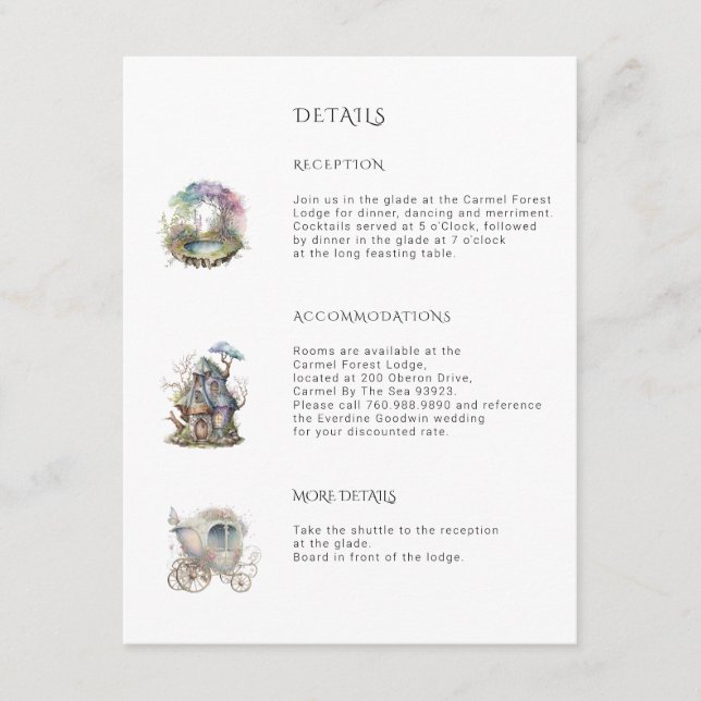 Enchanted Woodland Wedding  Enclosure Card (Front)