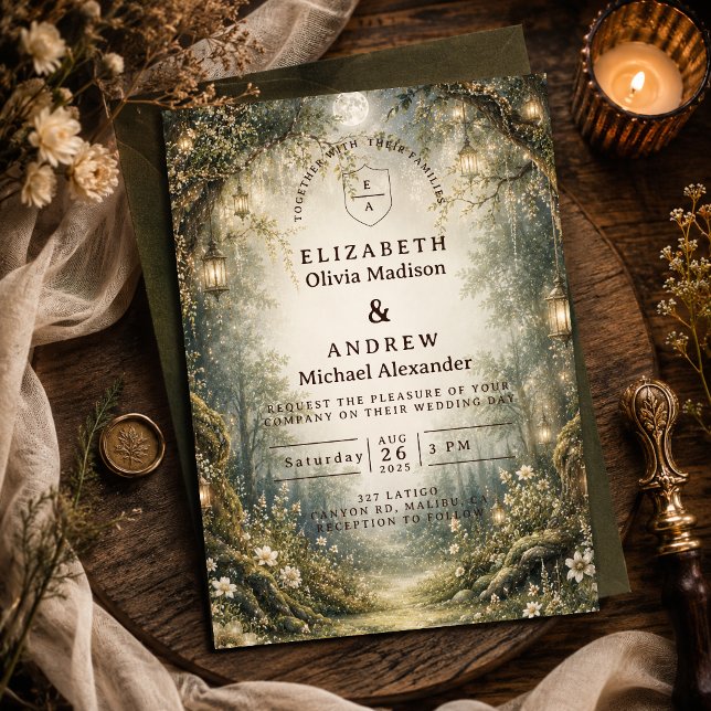 enchanted woodland wedding invitation (Creator Uploaded)