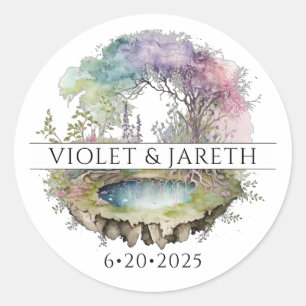 Enchanted Woodlands Fairytale Wedding  Classic Round Sticker