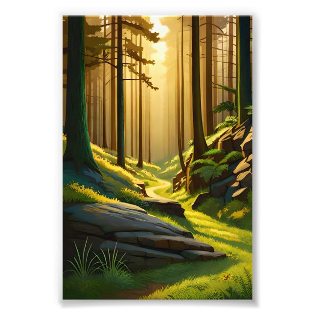Enchanted Woods: A Captivating Forest Journey Photo Print (Front)