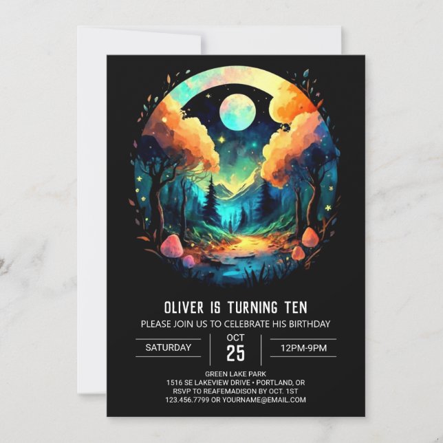 Enchanted Woods Chic Birthday Invitation (Front)