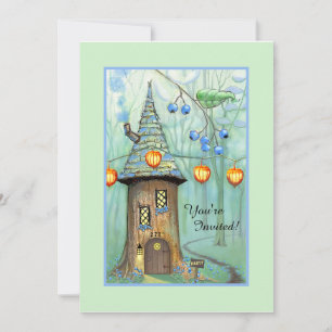 Enchanted Woods Flat Birthday Party Invitation