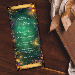 Enchanted Woods Forest Fairy Tale Wedding Scroll Invitation