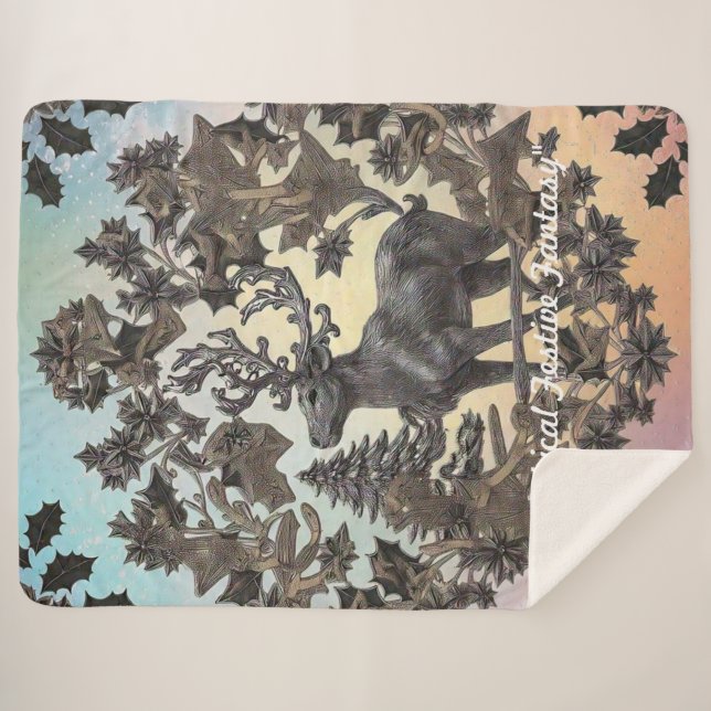 "Enchanted World" Sherpa Blanket (Front (Horizontal))