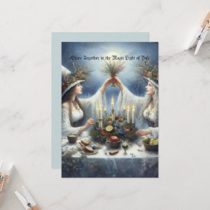 Enchanted Yule Celebration Flat Holiday Card