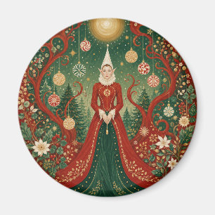 Enchanted Yuletide Forest Elf Queen Magnet