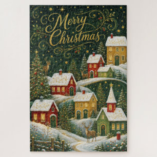 Enchanted Yuletide Village Jigsaw Puzzle