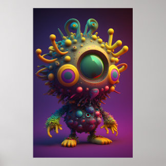 Enchanting 3D Colourful Character  Poster