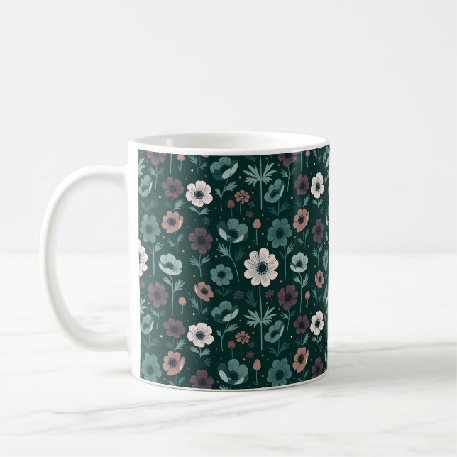 Enchanting Anemone Pattern Coffee Mug (Left)