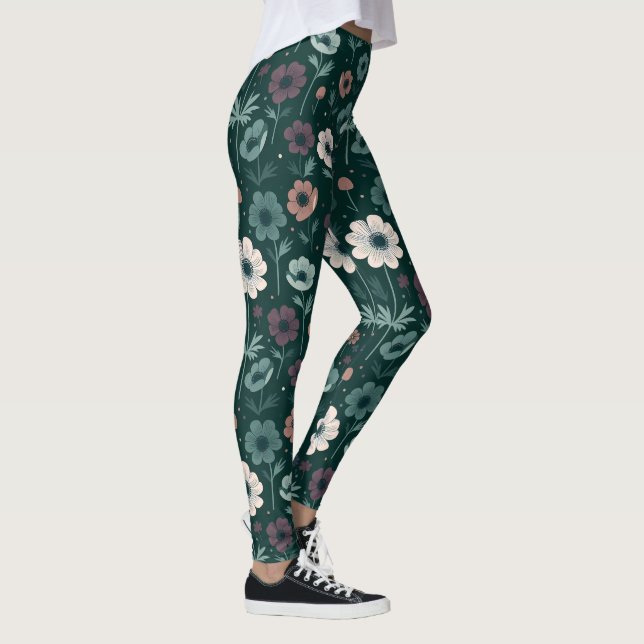 Enchanting Anemone Pattern Leggings (Right)