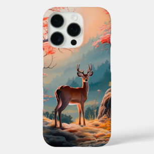 Enchanting Autumn Deer Forest Scene Design iPhone 16 Pro Case