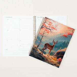 Enchanting Autumn Deer Forest Scene Design Planner