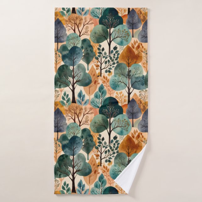 Enchanting Autumn Trees Bath Towel Set (Bath Towel)