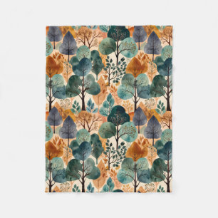 Enchanting Autumn Trees Fleece Blanket