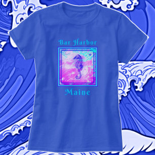 Enchanting Bar Harbour Maine Vacation Seahorse T-Shirt