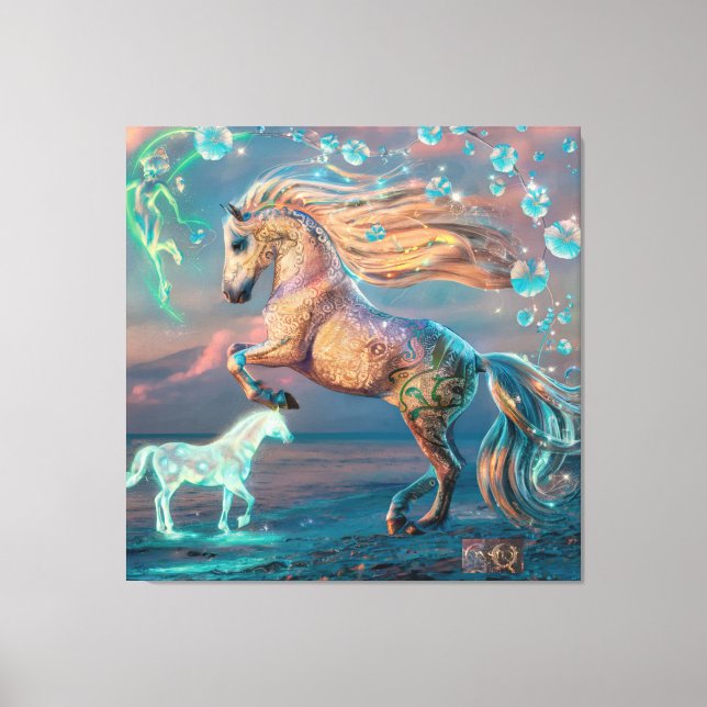 Enchanting Beach Horses Canvas Art  (Front)