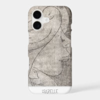Enchanting Black and White Print: Young Girl Among