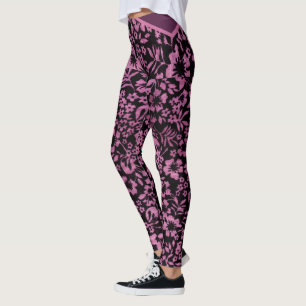 Enchanting Bloom: Purple Moonlight Leggings