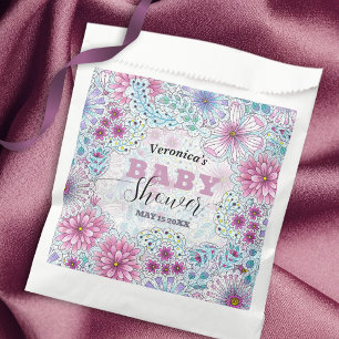 Enchanting Bohemian Meadow Flowers Baby Shower Favour Bags