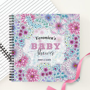Enchanting Bohemian Meadow Flowers Baby Shower Notebook
