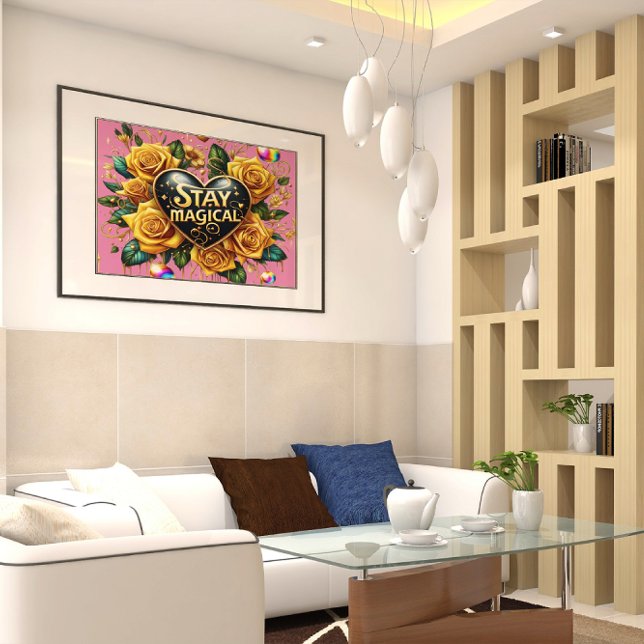 Enchanting Bouquet of Golden Roses And Heart 24x18 Poster (Creator Uploaded)