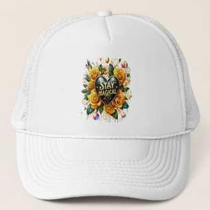 Enchanting Bouquet of Golden Roses And Heart  Trucker Hat