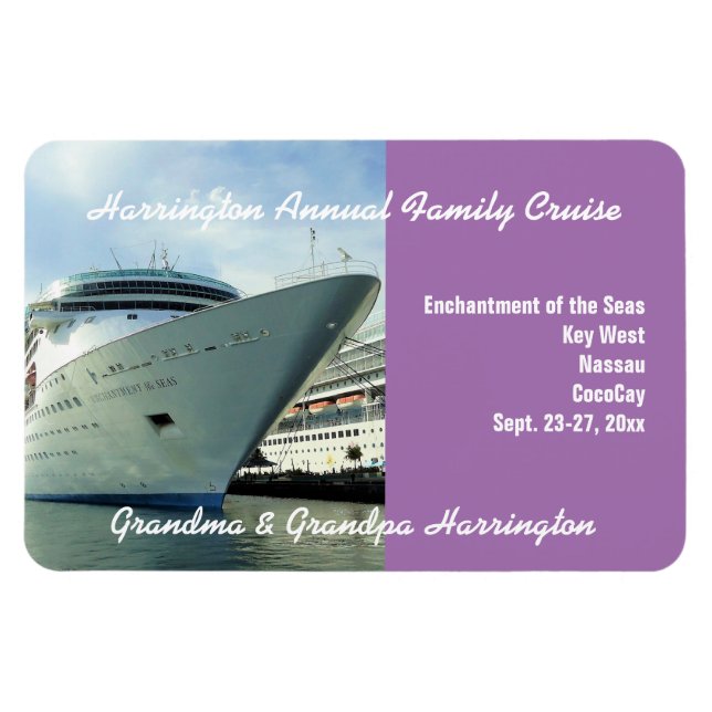 Enchanting Bow Stateroom Door Marker Magnet (Horizontal)