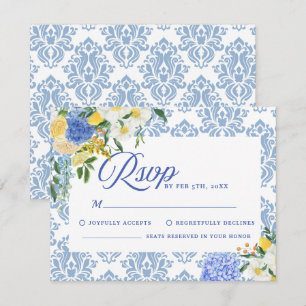 Enchanting Burgundy & Maroon Floral Black Wedding RSVP Card
