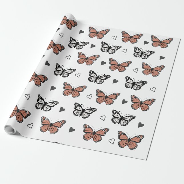 Enchanting Butterflies, A Whimsical Wrapping Paper (Unrolled)