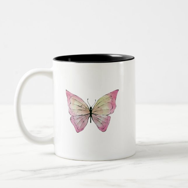 "Enchanting Butterfly Bliss: Customisable Coffee M Two-Tone Coffee Mug (Left)