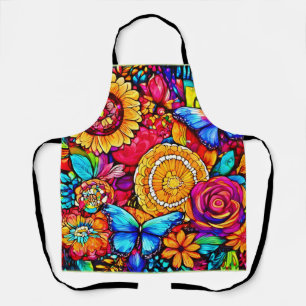 Enchanting Butterfly Floral Tapestry Apron