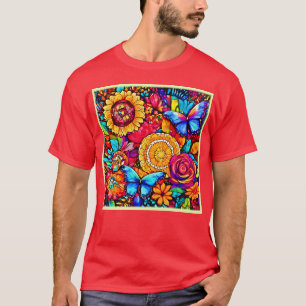 Enchanting Butterfly Floral Tapestry T-Shirt