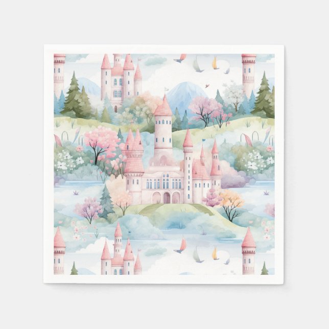 Enchanting Castle Landscape - Napkin (Front)