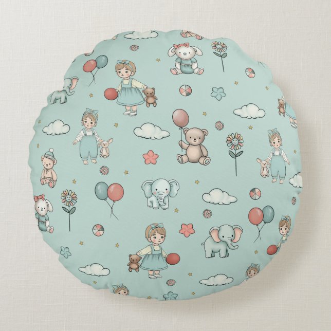 Enchanting children room round cushion (Front)