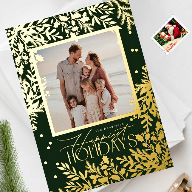 Enchanting Classic Elegance Christmas Holida Foil Holiday Card (Creator Uploaded)