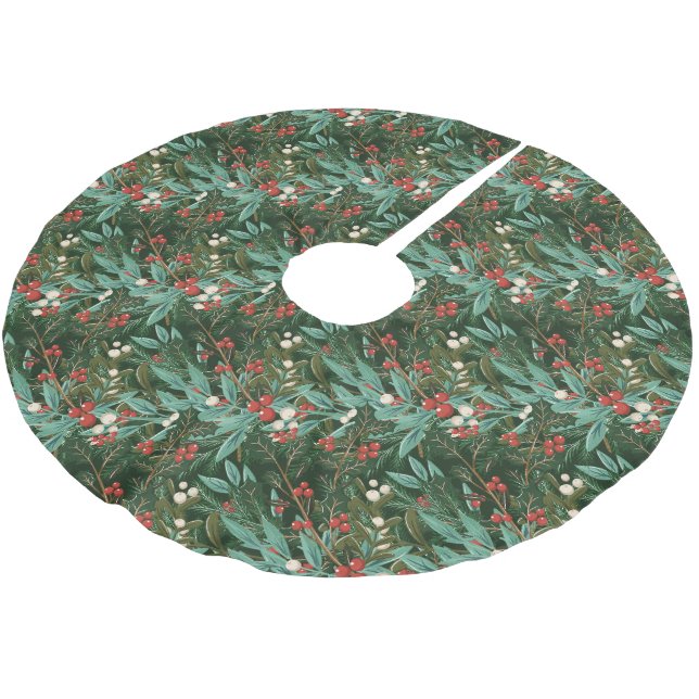 Enchanting Classic Elegance Christmas Holiday Brushed Polyester Tree Skirt (Angled)