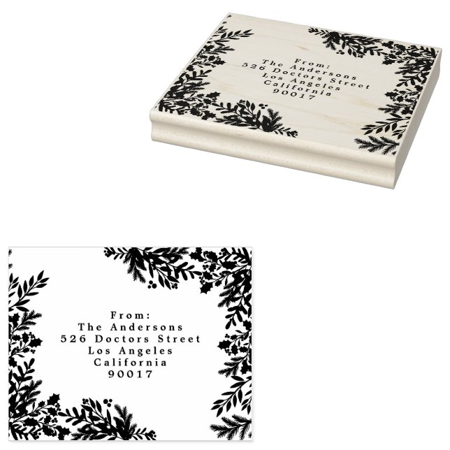 Enchanting Classic Elegance Christmas Holiday Rubber Stamp (Stamped)