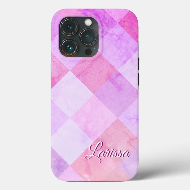 Enchanting Coloured Plaids - Custom Name Template  Case-Mate iPhone Case (Back)