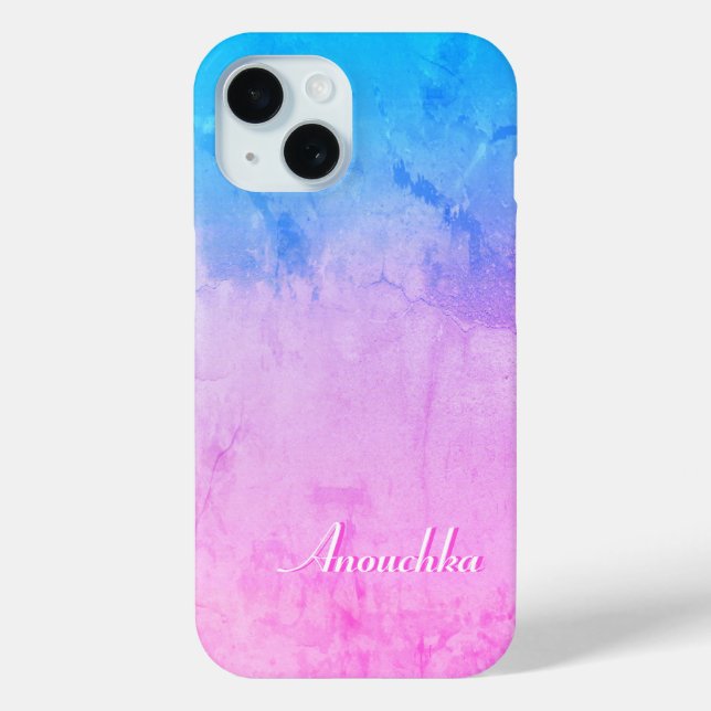 Enchanting Colours Pink and Blue, Your Custom Name Case-Mate iPhone Case (Back)