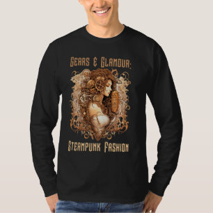 Enchanting Contrasts Steampunk Elegance T-Shirt