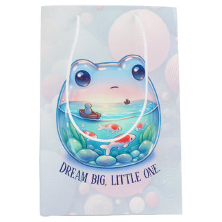 Enchanting "Dream Big, Little One" - Frog - Medium Gift Bag